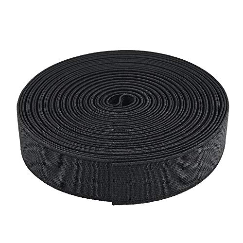 Tejido elástico de Costura, Cintas de Coser, Banda Elástica de Punto Elástico Pesado 2 cm * 40 m Gran Elasticidad (Negro)