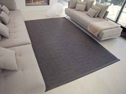 TEJIDOS EL MUNDO Alfombra SALÓN Vinilo Lisa 120x180 cm Gris