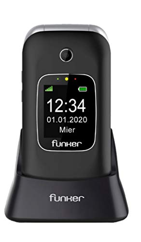 Teléfono Móvil Funker C85 Easy Comfort Negro con Tapa para Personas Mayores con Botón SOS Base Cargadora Negro Teléfono Móvil Funker C85 Easy Comfort Negro con Tapa para Personas Mayores con Botón SOS Base Cargadora Negro