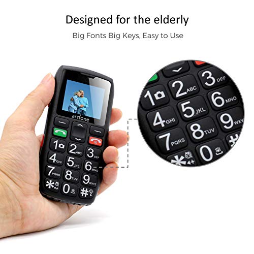 Teléfonos móviles para Mayores con Teclas Grandes, Artfone C1 Senior, fácil de Usar Celular para Ancianos con botón SOS, Cámara, Negro Teléfonos móviles para Mayores con Teclas Grandes, Artfone C1 Senior, fácil de Usar Celular para Ancianos con botón SOS, Cámara, Negro