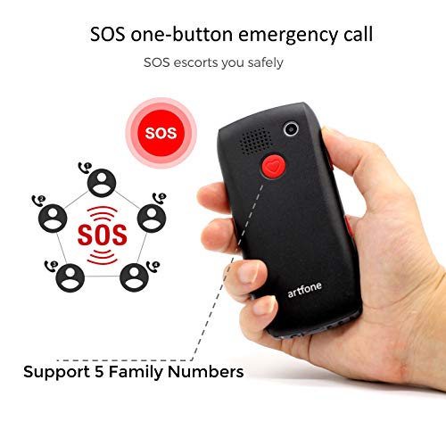 Teléfonos móviles para Mayores con Teclas Grandes, Artfone C1 Senior, fácil de Usar Celular para Ancianos con botón SOS, Cámara, Negro Teléfonos móviles para Mayores con Teclas Grandes, Artfone C1 Senior, fácil de Usar Celular para Ancianos con botón SOS, Cámara, Negro