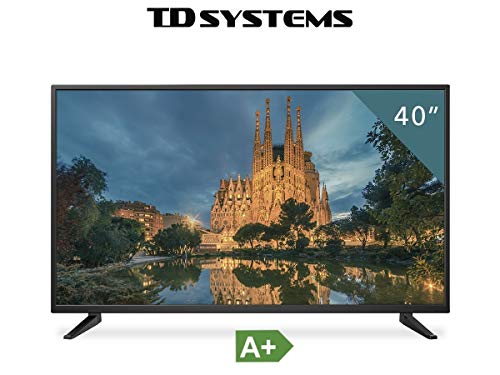 Televisor Led 40 Pulgadas Full HD, TD Systems K40DLM7F. Resolución 1920 x 1080, 3X HDMI, VGA, USB Reproductor y Grabador.