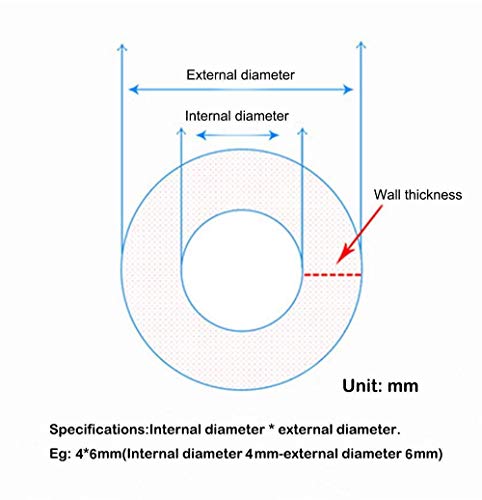TEN-HIGH Tubo de Latex Manguera Flexible de Goma Tubo Flexible Latex, Diá 4mm x 6mm Longitud de 5m