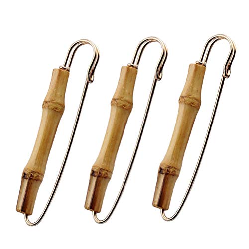 TENDYCOCO Pin de Seguridad Vintage Bambú Suéter Broche Breastpin Clip Bisutería Unisex 3pcs TENDYCOCO Pin de Seguridad Vintage Bambú Suéter Broche Breastpin Clip Bisutería Unisex 3pcs