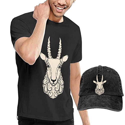 Tengyuntong sunminey Homme T- T-Shirt Polos et Chemises Men's Ibex Cool T-Shirts Pullover with Denim Hat Tengyuntong sunminey Homme T- T-Shirt Polos et Chemises Men's Ibex Cool T-Shirts Pullover with Denim Hat