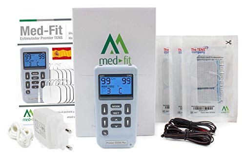 TENS Med-Fit recargable de doble canal con 12 programas preestablecidos clínicamente validados y ajustes manuales completos para las configuraciones individuales de su elección