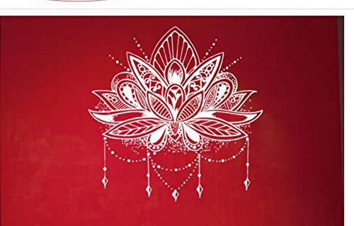 Terilizi Tatuajes De Pared Arte Vinilo Flor De Loto Yoga Estudio Pegatinas De Pared Decoración Del Hogar Sala De Estar Decoración De Interiores Etiqueta De La Pared Cotizaciones-56X57Cm Blanco