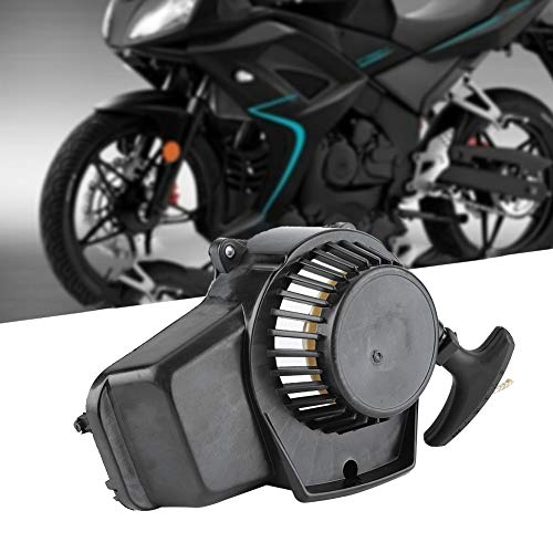 Terisass Recoil Arranque de arranque de arranque Arranque de arranque de arranque Accesorios de encendido Adaptador de repuesto para motos de tierra y mini quads 2 tiempos 47-49cc Mini motores(Negro)