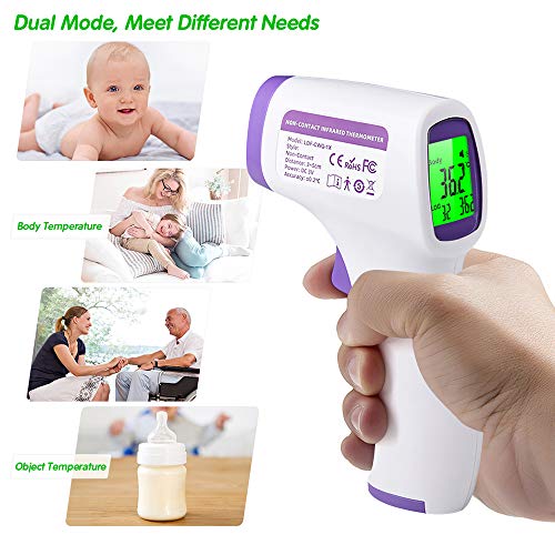 Termómetro infrarojo Termómetro Digital infrarrojo para el Cuerpo de Temperatura de la Frente del oído sin Contacto de Alta precisión con Pantalla LED para bebés y Adultos Termómetro infrarojo Termómetro Digital infrarrojo para el Cuerpo de Temperatura de la Frente del oído sin Contacto de Alta precisión con Pantalla LED para bebés y Adultos
