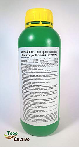 Terra-Sorb abono foliar. 1 Litro. Fertilizante a Base de aminoácidos de Hidrólisis Enzimática. Certificado ecológico.