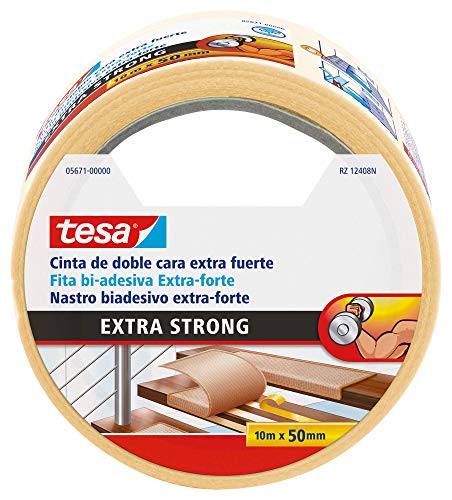 Tesa TE05671-00000-11 Cinta doble cara Extra fuerte 10m x 50mm beige, Standard Tesa TE05671-00000-11 Cinta doble cara Extra fuerte 10m x 50mm beige, Standard