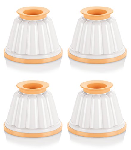 Tescoma 630590 Juego de 4 flaneras onduladas, De plástico, Color Blanco, Amarillo Tescoma 630590 Juego de 4 flaneras onduladas, De plástico, Color Blanco, Amarillo