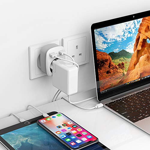 TESSAN Adaptador Enchufe Ingles UK Inglaterra Adaptador de Viaje con 2 USB (2.4A), Español 2 Patas Europa hacia 3 Patas Reino Unido RU para Irlanda Escocia Britanico Maldivas(Tipo G) Blanco TESSAN Adaptador Enchufe Ingles UK Inglaterra Adaptador de Viaje con 2 USB (2.4A), Español 2 Patas Europa hacia 3 Patas Reino Unido RU para Irlanda Escocia Britanico Maldivas(Tipo G) Blanco