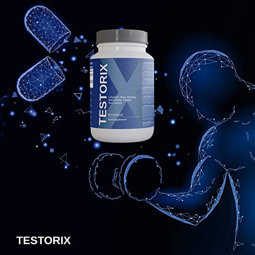 Testorix | Contribuye al Mantenimiento de Niveles Normales de Testosterona | Fórmula con Zinc, Ginseng, Maca, L-arginina, Tribulus Terrestris y Ginkgo Biloba | 90 Cápsulas Vegetales