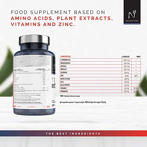 Testosterona. Aumento de resistencia y rendimiento deportivo. Potenciador de testosterona natural. 90 cápsulas vegetales. Vegano y sin gluten. Testosterona. Aumento de resistencia y rendimiento deportivo. Potenciador de testosterona natural. 90 cápsulas vegetales. Vegano y sin gluten.