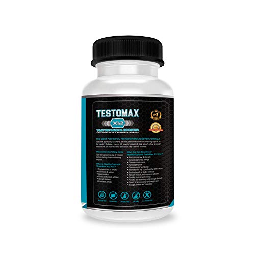 Testosterona | Potente booster de testosterona pura | Con maca andina y taurina | Potenciador sexual | Aumenta la masa muscular, el rendimiento y la libido sexual | Acción quemagrasas | 120 cápsulas