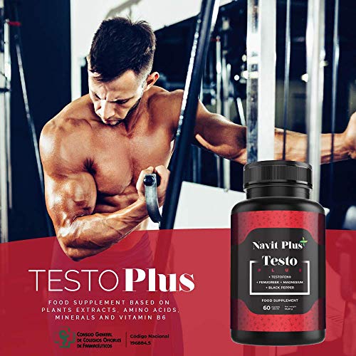 Testosterona TESTO PLUS | Aumento de rendimiento y resistencia masculina | TESTOFEN + ginseng, zinc + maca | Potenciador de testosterona avalada con estudios clínicos.