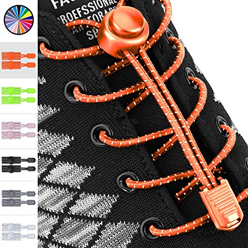 Th-some 12 PCS (6 Pares) Cordones Elásticos para Zapatillas Cordones de Zapatos Reflectante para Niños y Adultos, Zapatos Deportivos, Zapatos de Mesa, Botas de Senderismo, Zapatos Casuales JAANY