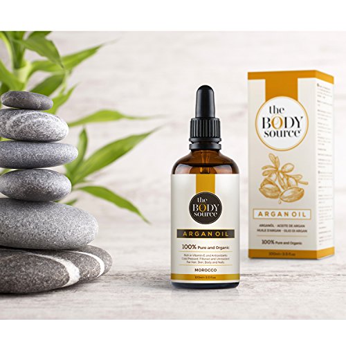 The Body Source - Puro Aceite de Argán 100% Orgánico, Rico en vitamina E y Antioxidantes Adecuados para el Cabello, la Piel, el Cuerpo y las Uñas, 100ml The Body Source - Puro Aceite de Argán 100% Orgánico, Rico en vitamina E y Antioxidantes Adecuados para el Cabello, la Piel, el Cuerpo y las Uñas, 100ml