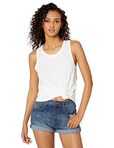 The Drop Lauren Camiseta sin mangas con escote redondo y espalda nadadora para Mujer, Blanco, M The Drop Lauren Camiseta sin mangas con escote redondo y espalda nadadora para Mujer, Blanco, M