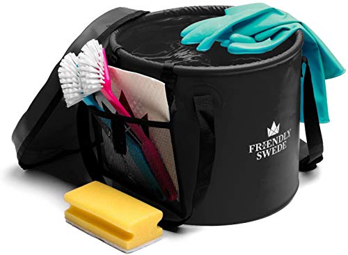 The Friendly Swede Cubo Plegable para Camping, Viajes, Jardinería, Pesca (30L, Negro)