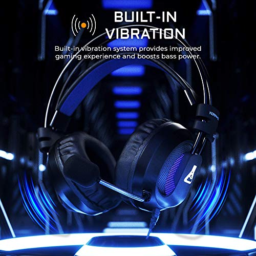 THE G-LAB - KORP 400 - Auriculares Gaming de Alto Rendimiento - Tecnología 7.1 Surround Sound - Retroiluminación RGB - Vibraciones - Compatible con PS4 & PC - Negro - Software