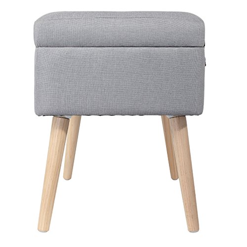 THE HOME DECO FACTORY BAÚL Maleta, Madera, Gris Claro, 50,50 x 36 x 45 cm