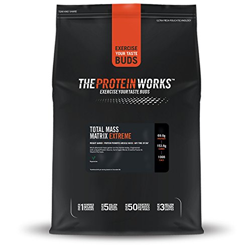 THE PROTEIN WORKS Total Mass Matrix Extreme Protein Powder | Masa Muscular | Alto en Calorías Para Ganar Masa | Con Glutamina, Creatina y Vitaminas | Chocolate Suave | 2.12kg