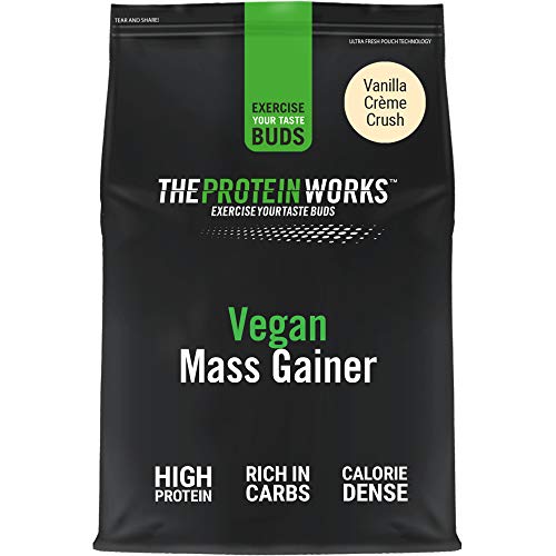 THE PROTEIN WORKS Vegan Mass Gainer | 100% a Base de Plantas | Alto en Calorías Para el Aumento de Masa | Crema alla Vainilla | 2kg