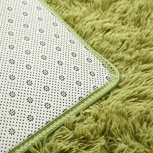 Thee Shaggy Fluffy Rugs Alfombra Antideslizante Alfombra Comedor Dormitorio Alfombra para Sala de Estar (160x120cm, Verde)