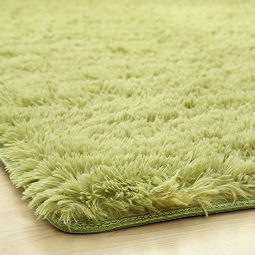 Thee Shaggy Fluffy Rugs Alfombra Antideslizante Alfombra Comedor Dormitorio Alfombra para Sala de Estar (160x120cm, Verde)