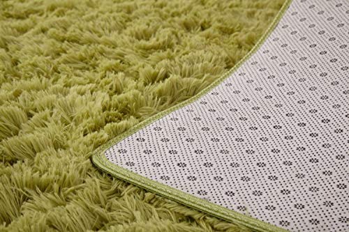 Thee Shaggy Fluffy Rugs Alfombra Antideslizante Alfombra Comedor Dormitorio Alfombra para Sala de Estar (160x120cm, Verde)