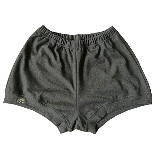 THEECA - Pantalones cortos de algodón elástico suave para mujer y hombre (gris oscuro, M)