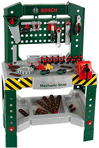 Theo Klein 8574 Banco de trabajo de 77 piezas Bosch, Con destornillador, llave inglesa, alicates, martillo y mucho más, Superficie de trabajo con función de aprendizaje, Medidas: 57 cm x 35 cm x 86 cm Theo Klein 8574 Banco de trabajo de 77 piezas Bosch, Con destornillador, llave inglesa, alicates, martillo y mucho más, Superficie de trabajo con función de aprendizaje, Medidas: 57 cm x 35 cm x 86 cm