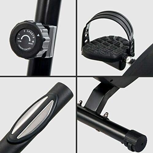 THj Bicicleta estática reclinada magnética, con Bluetooth, Asiento de Ajuste, Bicicleta estática con Resistencia de 8 Niveles