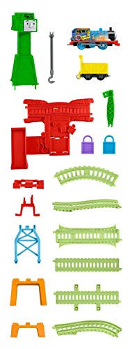 Thomas & Friends Trackmaster Hyper Glow Night Delivery Playset GGL75, Thomas The Tank Engine & Friends, Piezas de Pista Brillante, Cranky The Crane, Multicolor