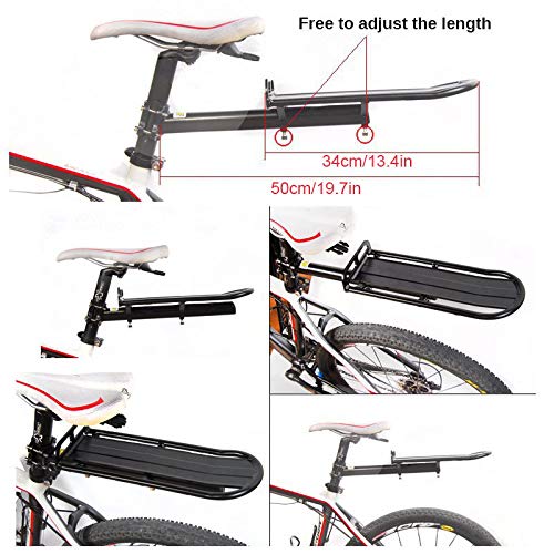 ThreeH Bicicleta Trasera Estante Aluminio Ciclismo Tija Estante Mountain Bike portaequipajes BK41 ThreeH Bicicleta Trasera Estante Aluminio Ciclismo Tija Estante Mountain Bike portaequipajes BK41