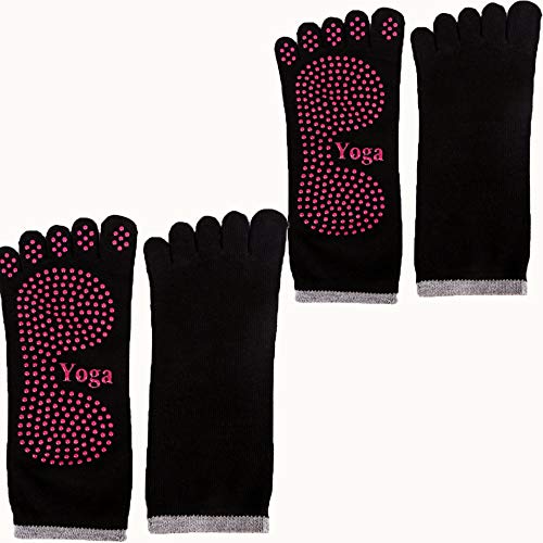 ThreeH Yoga Calcetines Antideslizantes Cinco dedos para mujeres Yoga Pilates Dance Ballet 2 pares Tamaño4.5-7 ThreeH Yoga Calcetines Antideslizantes Cinco dedos para mujeres Yoga Pilates Dance Ballet 2 pares Tamaño4.5-7