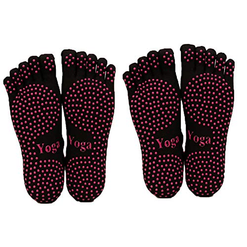ThreeH Yoga Calcetines Antideslizantes Cinco dedos para mujeres Yoga Pilates Dance Ballet 2 pares Tamaño4.5-7 ThreeH Yoga Calcetines Antideslizantes Cinco dedos para mujeres Yoga Pilates Dance Ballet 2 pares Tamaño4.5-7
