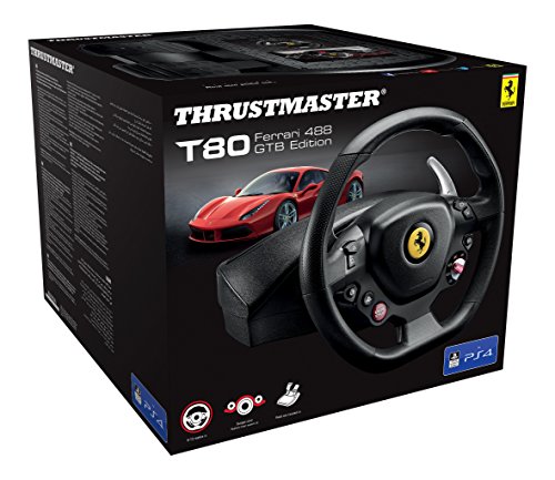 Thrustmaster - T80 RW FERRARI 488 GTB - Volante para PS4 / PC - Licencia oficial Ferrari - incluye pedales Thrustmaster - T80 RW FERRARI 488 GTB - Volante para PS4 / PC - Licencia oficial Ferrari - incluye pedales