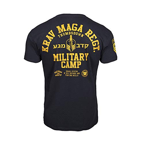 Thumbs DownKrav Maga T-Shirt para Hombre. Military Camp. Artes Marciales. Gym. Training. Casual (Talla Large)