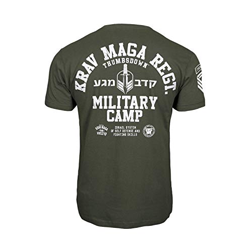 Thumbs DownKrav Maga T-Shirt para Hombre. Military Camp. Artes Marciales. Gym. Training. Casual (Talla Medium)