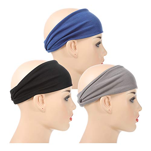 Thursday April 3Pcs Diadema para Hombre Banda de Sudor para Hombres y Diadema Deportiva para Ejercicio Entrenamiento Carrera Ciclismo Yoga Baloncesto Ftbol Tenis(Polister,3 Colores)