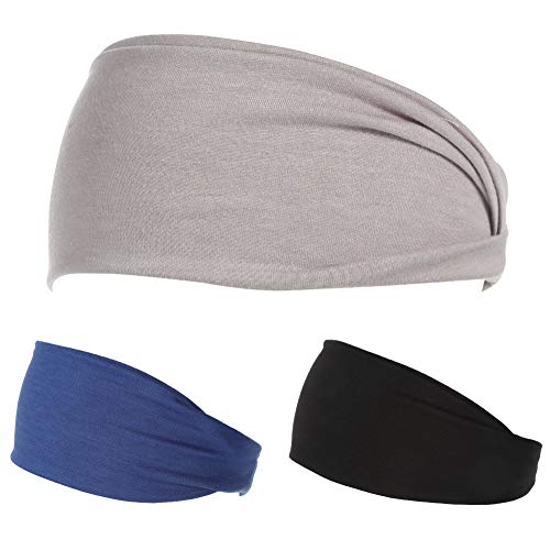 Thursday April 3Pcs Diadema para Hombre Banda de Sudor para Hombres y Diadema Deportiva para Ejercicio Entrenamiento Carrera Ciclismo Yoga Baloncesto Ftbol Tenis(Polister,3 Colores)