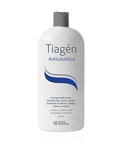 Tiagén Gel Cremoso Anticelulítico Reafirmante y Reductor con L-Carnitina y Vitaminas para las Piernas, Nalgas, Caderas y Abdomen - 250 ml