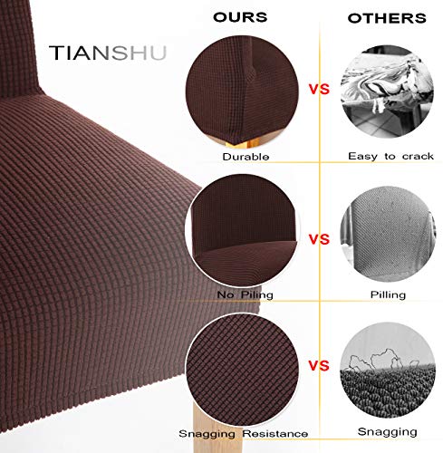 TIANSHU Fundas para sillas Pack de 4,Poliéster Elástica Fundas sillas Duradera Modern Bouquet de la Boda Hotel Decor Restaurante(Pack de 4,Chocolates) TIANSHU Fundas para sillas Pack de 4,Poliéster Elástica Fundas sillas Duradera Modern Bouquet de la Boda Hotel Decor Restaurante(Pack de 4,Chocolates)