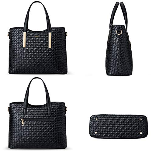 TIBES Bolso de cuero de la PU de la manera + bolso de hombro + monedero bolso de 3pcs A Negro TIBES Bolso de cuero de la PU de la manera + bolso de hombro + monedero bolso de 3pcs A Negro