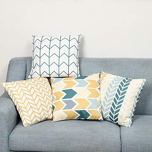 TIDWIACE® Verde y Amarillo Funda de Cojine Funda de Almohada del Hogar Algodón Lino Decorativa Sofá Throw Cojín Decoración Almohada Caso de la Cubierta para Sala de Estar sofás 45x45cm,Juego 4 TIDWIACE® Verde y Amarillo Funda de Cojine Funda de Almohada del Hogar Algodón Lino Decorativa Sofá Throw Cojín Decoración Almohada Caso de la Cubierta para Sala de Estar sofás 45x45cm,Juego 4