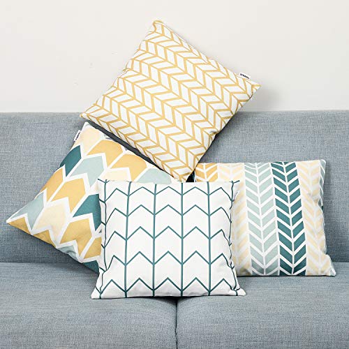 TIDWIACE® Verde y Amarillo Funda de Cojine Funda de Almohada del Hogar Algodón Lino Decorativa Sofá Throw Cojín Decoración Almohada Caso de la Cubierta para Sala de Estar sofás 45x45cm,Juego 4 TIDWIACE® Verde y Amarillo Funda de Cojine Funda de Almohada del Hogar Algodón Lino Decorativa Sofá Throw Cojín Decoración Almohada Caso de la Cubierta para Sala de Estar sofás 45x45cm,Juego 4