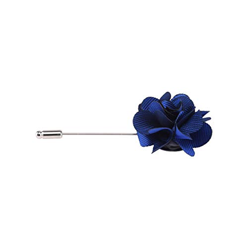 TIE RACK - Broche para ojales, diseño de flor 100% seda azul cobalto Talla única